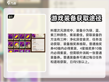 料理次元🔥紫装装备全解析，玩家必看！截图2