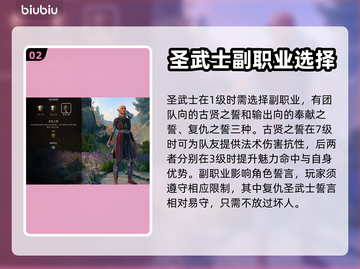 博德之门3🔥圣武士职业超强介绍来啦！✨截图3