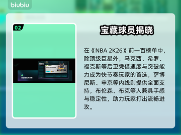 🎮NBA2K26百大球星曝光！谁上榜了？🔥截图3