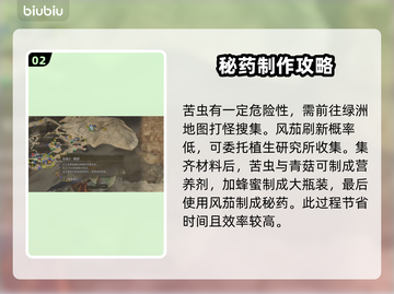 怪物猎人：荒野秘药调和素材收集全攻略🔥截图3
