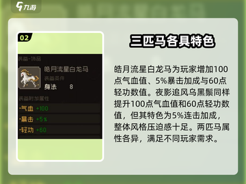 🔥《大江湖之苍龙与白鸟》马驹选择攻略✨截图3