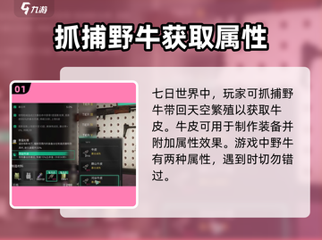 七日世界🎉野牛抓取全攻略，用途大揭秘！截图2