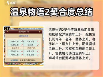 温泉物语2🔥契合度辞典大全分享🎉截图2
