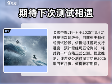 雪中悍刀行🔥公测时间曝光，上线倒计时！截图2