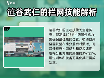 排球少年手游🔥笹谷武仁超详细球员介绍来啦！截图3