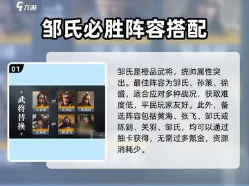 三国谋定天下邹氏最强阵容🔥一战封神！截图2
