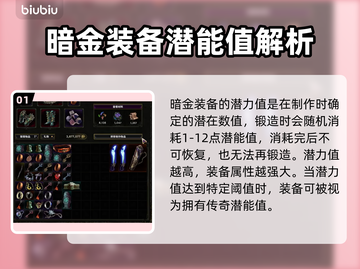 最后纪元暗金装备潜能值大揭秘💥🔥截图2