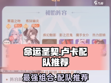 命运圣契🔥卢卡最强组合⚡配队推荐💥截图1