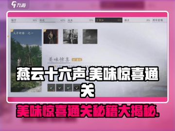 燕云十六声😋美味惊喜通关秘籍大公开！截图1