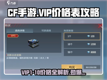 CF手游🔥VIP1-10价格大揭秘！💎玩家必看截图1
