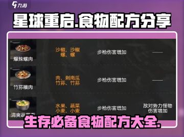 星球重启🎉食物配方大全，生存必备秘籍！截图1