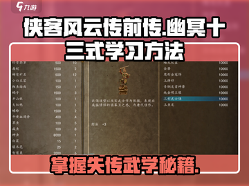 侠客风云传前传🔥幽冥十三式学习方法大公开！截图1