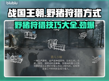 战国王朝：野猪狩猎全攻略 🐷🔥截图1