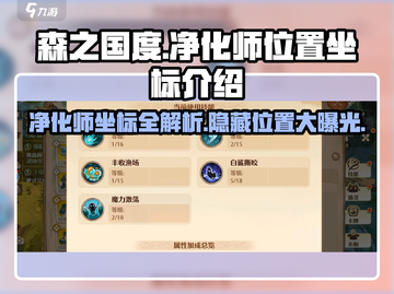 《森之国度》🔥净化师位置大曝光！坐标全在这截图1