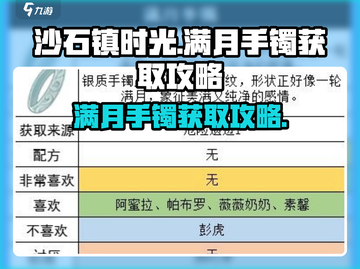 沙石镇时光💎满月手镯获取攻略，必看！截图1