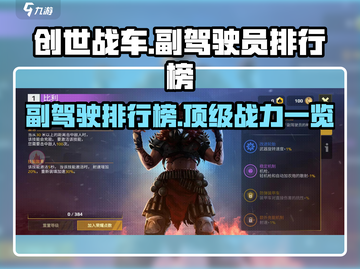 创世战车⚡副驾排行榜：隐藏大神等你发现！截图1