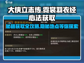 大侠立志传🔥霓裳羽衣经心法获取攻略✨截图1