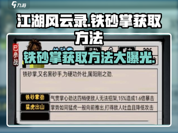 江湖风云录🔥铁砂掌获取方法大曝光！💥截图1