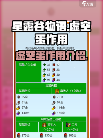 星露谷物语虚空蛋有什么用介绍截图1