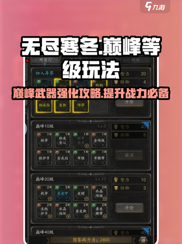 无尽寒冬巅峰等级玩法介绍介绍截图1