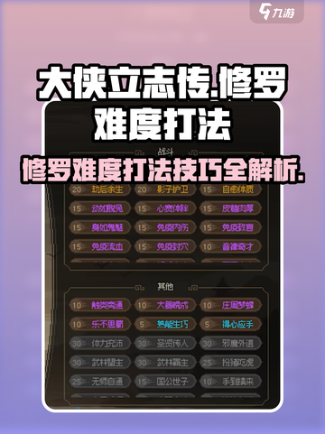 大侠立志传修罗难度打法🔥超详细攻略来了！🎉截图1