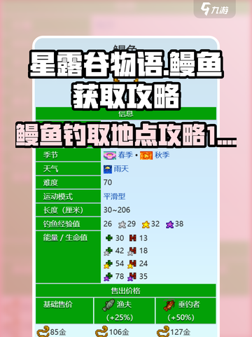 星露谷物语鳗鱼在哪里钓介绍截图1
