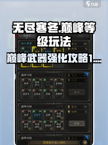 无尽寒冬巅峰等级玩法介绍介绍截图1