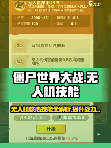 向僵尸开炮无人机技能介绍介绍截图1