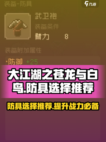 大江湖之苍龙与白鸟🔥防具选择攻略来了！截图1