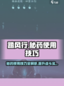 踏风行秘药如何使用介绍