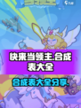 快来当领主合成表一览介绍