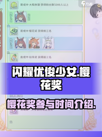 闪耀优俊少女樱花奖是什么时候介绍截图1