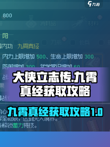 大侠立志传🔥九霄真经获取攻略💎截图1
