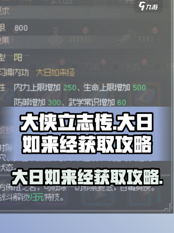 大侠立志传大日如来经怎么获取介绍截图1