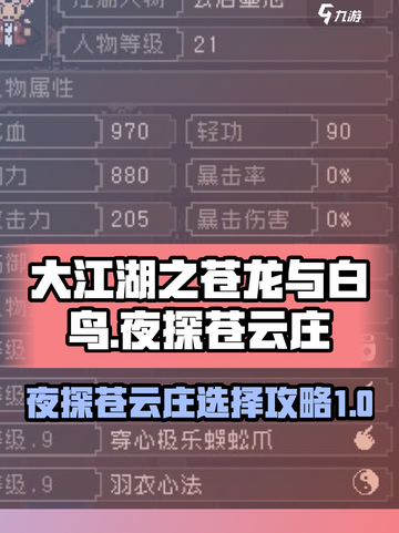 大江湖之苍龙与白鸟夜探苍云庄如何选择介绍截图1
