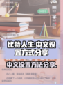 比特人生中文怎么设置介绍
