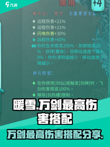 暖雪手游万剑最高伤害搭配是什么​​介绍截图1