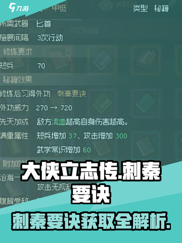 《大侠立志传》🔥刺秦要诀获取全攻略✨截图1