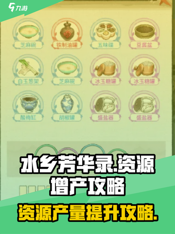 水乡芳华录资源产量怎么增加介绍截图1