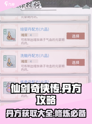 我的门派丹方攻略大全介绍截图1