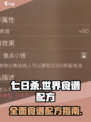 《七日世界》全食谱配方大公开🔥快收藏！