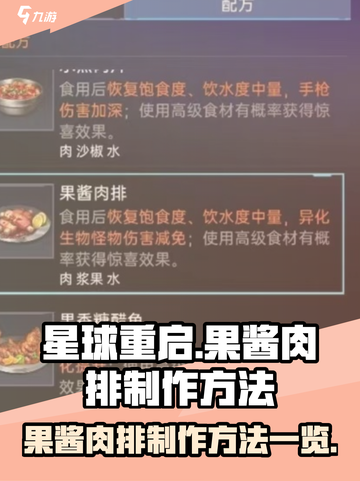 星球重启果酱肉排怎么做介绍截图1
