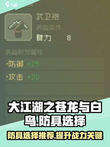 大江湖之苍龙与白鸟防具怎么选介绍截图1