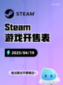Steam游戏开售表警区登顶
