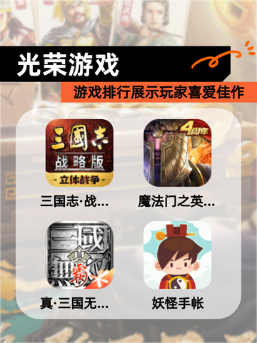 【光荣游戏】游戏排行展示玩家喜爱佳作截图1