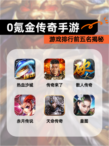 【0氪金传奇手游】游戏排行前五名揭秘截图1