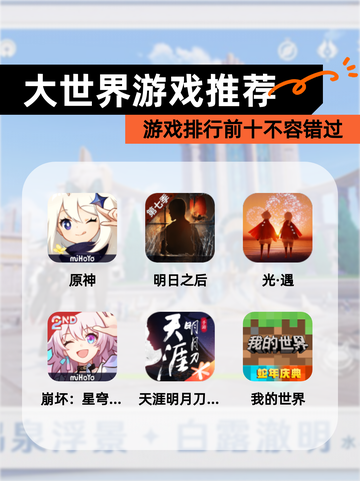 【大世界游戏推荐】游戏排行前十不容错过截图1