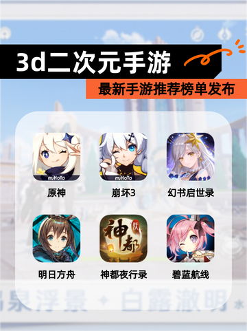 最新【3d二次元手游】手游推荐榜单发布截图1