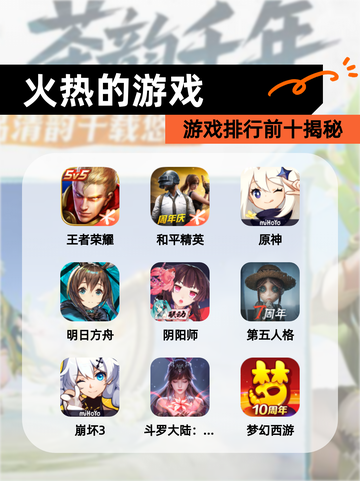 【火热的游戏】游戏排行前十揭秘截图1