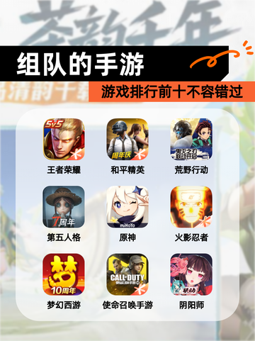 【组队的手游】游戏排行前十不容错过截图1